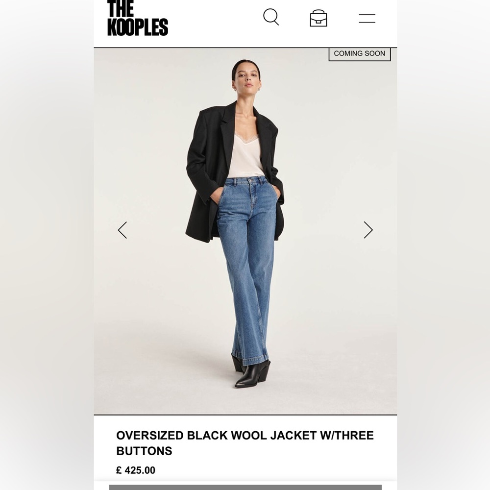 NWOT The Kooples Oversized Wool Blazer Jacket
